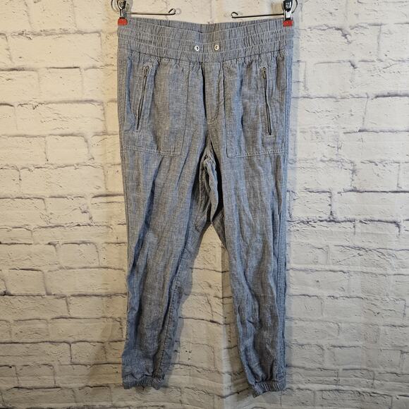 Athleta Pants - ATHLETA Retreat Jogger Pants Womens Sz 4 Blue Chambray Linen Lightweight